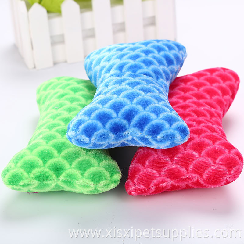 Dog Toys Wholesale Colorful Bone Shape Stuffed Squeaky Plush for Dogs Chew Toys Pet Toys Soft Plush+stuffing +squeaker Plush Boe